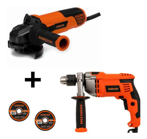 Combo Hamilton Amoladora 900w + Taladro Percutor 950w Regalo 0