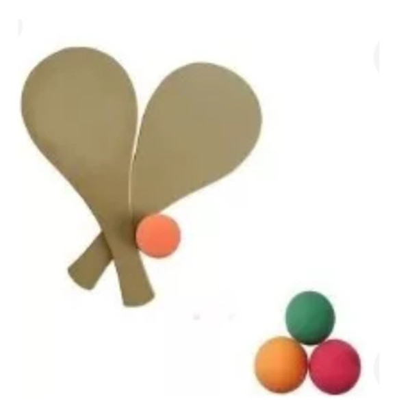 Juego De Playa Set De Dos Paletas Playera C/ Pelota 0