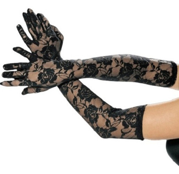 Guantes Largos De Encaje Negro Importados Mitones 0 Guantes Largos De Encaje Negro Importados Mitones 0