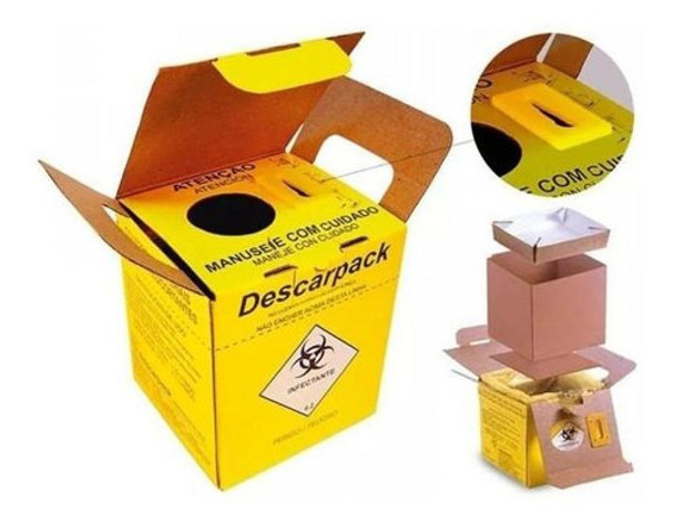 20 Caixa Coletora 1,5 L Perfuro Cortante Agulha Descarpack 0