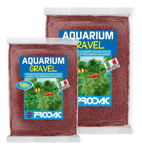 Piedra Arena Roja Cuarzo Rojo Sustrato Prodac 2.5kg 2-3mm 0