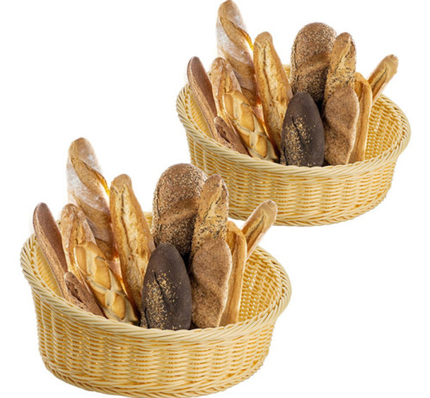 Peohud Paquete De 2 Cestas De Mimbre Ploy, Cestas De Pan De. 0