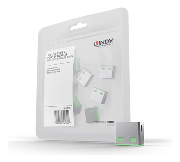 Bloqueador De Puertos Usb Lindy Paquete De 10 S/llave Green 0