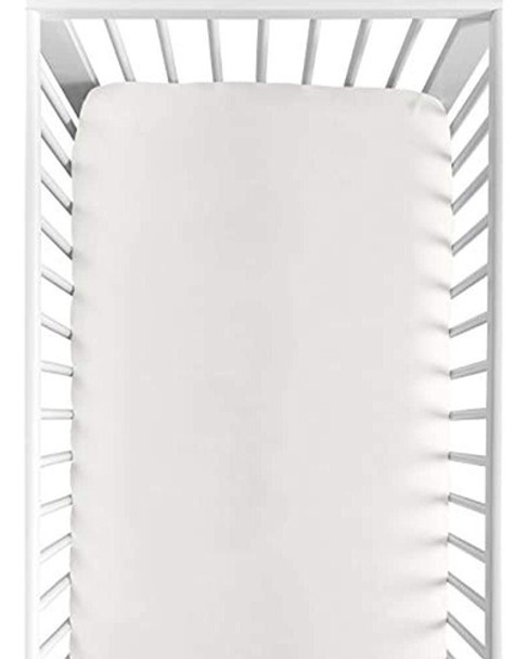 Sweet Jojo Designs Ivory Girl - Sábana Bajera Ajustable Para 0