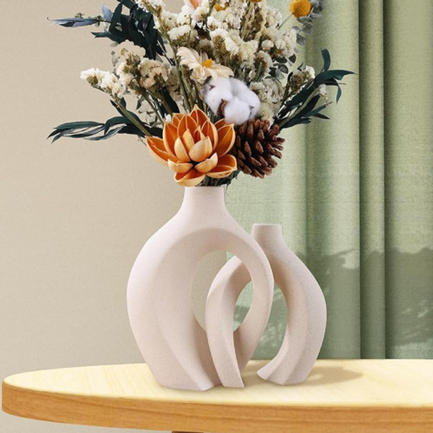 Juego De 2 Jarrones De Cerámica - Jarrón De Flores Blanco Ma 0 Juego De 2 Jarrones De Cerámica - Jarrón De Flores Blanco Ma 0