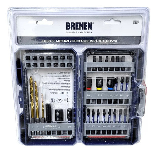 Juego Puntas Tubos Mechas Impacto 40pz Bremen 7877 0