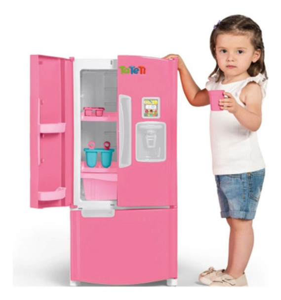 Geladeira Infantil Grande Frost Fun Candy Rosa - Sai Agua 0 Geladeira Infantil Grande Frost Fun Candy Rosa - Sai Agua 0