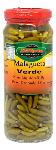 Pimenta Malagueta Verde D'horta (310gr) 0