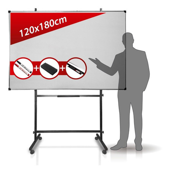 Pizarra Blanca De 120x150cm + Pedestal Metálico Con Ruedas 0 Pizarra Blanca De 120x150cm + Pedestal Metálico Con Ruedas 0