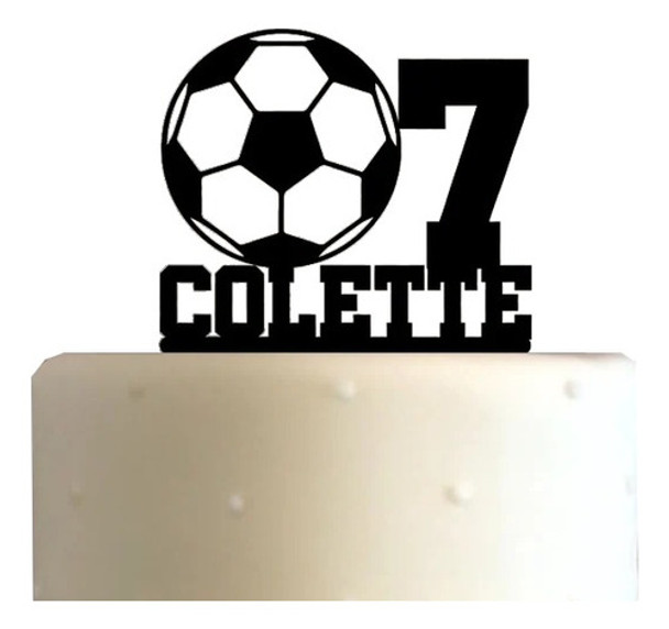 Cake Topper Adorno Torta - Nt Cumple Futbol Personalizable 0