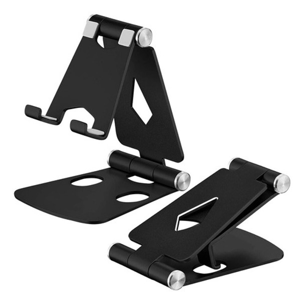 Soporte De Escritorio Porta Celular Metalico Color Negro Alu 0