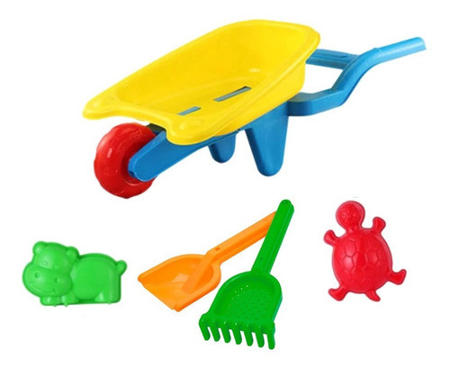Juego Carretilla De Playa Con Accesorios Y Palas 0