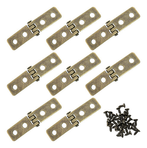 8 Bisagras De Bronce Antiguo Vintage Para Cajas De Madera 0