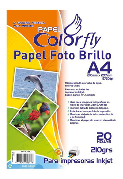 Papel Fotográfico A4 210gr 20hojas 10 Paquetes Disershop 0