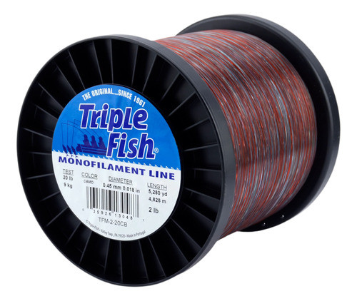 Triple Fish Mono Line, Prueba De 20 Lb (9.1 Kg), .018 In (0. 0