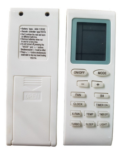 Control Remoto Yb1fa Para Aire Acondicionado Fedders Noblex 0