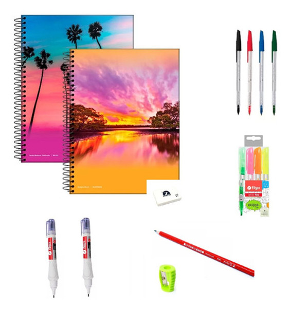 Kit Universitario Combo Artículos Librería Escolar Económico 0