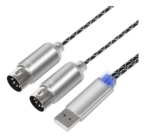 Cable Midi A Usb 2.0 Mut Interfaz Teclado Bateria Mac Pc 0