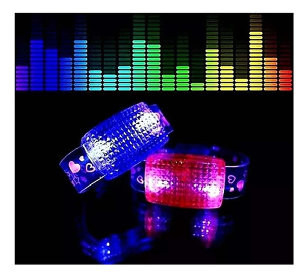 Pulseras Luminosa Led Audioritmicas X12 Cotillon Sergio Once 0