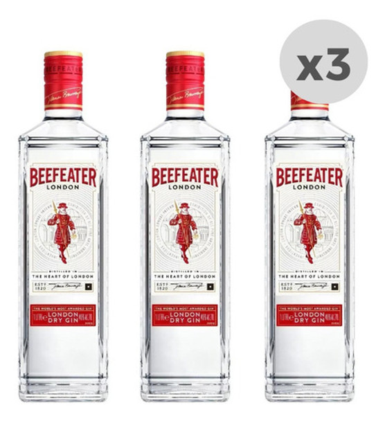Gin Beefeater London Dry 1l X3 0