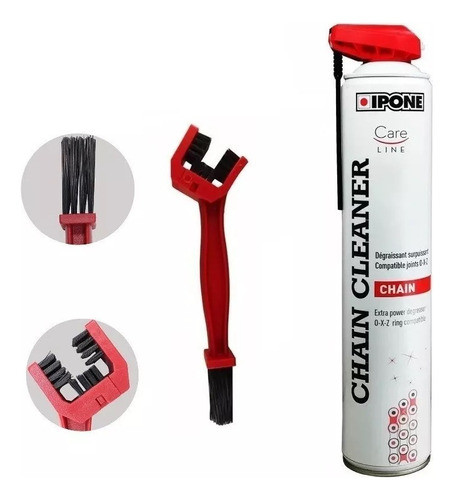 Kit Ipone Limpieza Transmision Cadena Chain Cleaner + Cepillo - Gb Motos 0