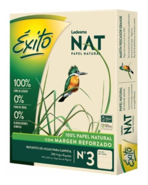 Repuesto N° 3 288 Hojas Rayadas Reforzadas Escuela 0