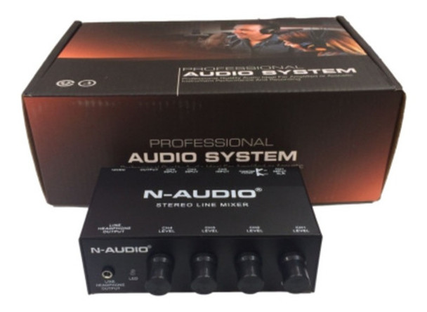 Mixer N-audio Mx500 4 Canales Stereo Rca Xlr Phantom 0