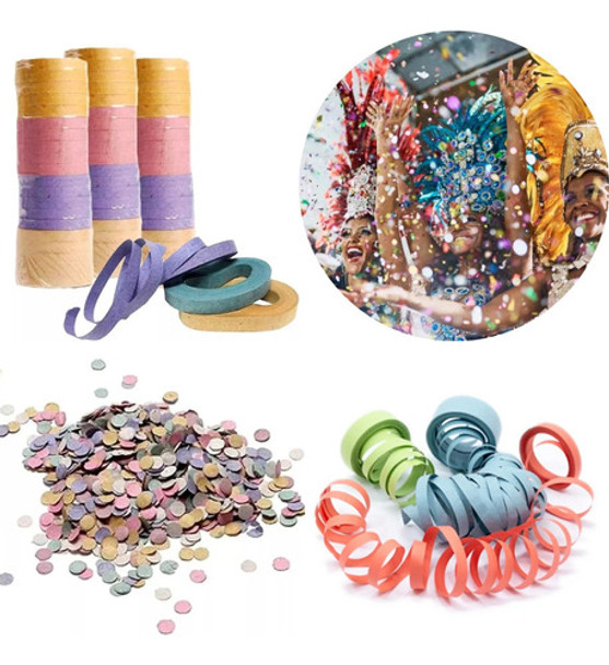 Kit Carnaval Com Rolos De Serpentina E Confete Festa 0