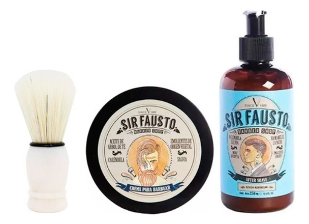 Sir Fausto Kit Crema De Afeitar + After Shave Brocha 6c 0 Sir Fausto Kit Crema De Afeitar + After Shave Brocha 6c 0