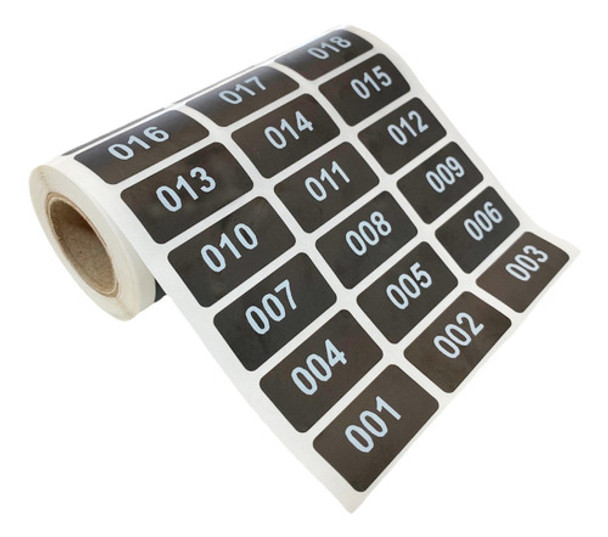 Etiqueta Bopp Preta Numerada 3x1,5 - 1 Á 25 0