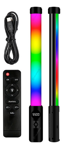 Bastão De Led Rgb Para Foto 110v/220v Com Controle Preto 0