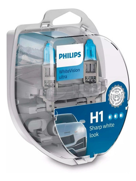 Kit 2 Lampara H1 Philips White Vision Ultra 12v 55w + W5w 0