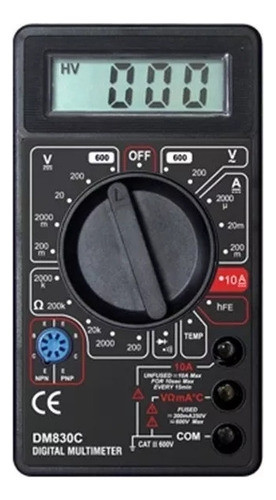 Tester Multimetro Digital Temperatura Buzzer Dm830c 0