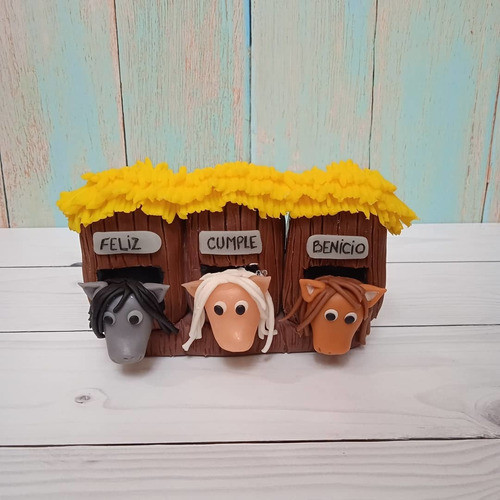 Adorno De Torta De Caballos 0