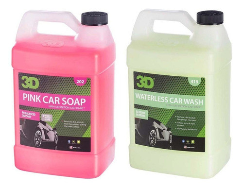 Kit 3d Lavado Auto Shampoo Pink Car Soap + Waterless Galon 0