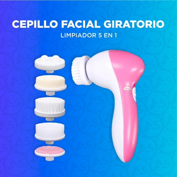 Cepillo Facial Limpiador Eléctrico Masajeador Rostro 5 En 1 1 Cepillo Facial Limpiador Eléctrico Masajeador Rostro 5 En 1 1