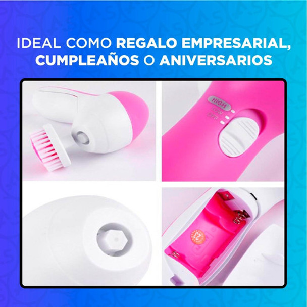 Cepillo Facial Limpiador Eléctrico Masajeador Rostro 5 En 1 4 Cepillo Facial Limpiador Eléctrico Masajeador Rostro 5 En 1 4