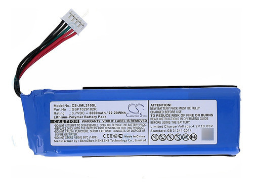 Bateria P/ Bafle Parlante Jbl Charge 2 Gsp1029102r Jml310sl 0