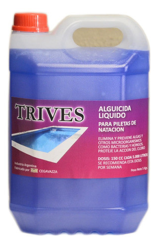 Alguicida Liquido  Trives  Piscinas X 5 Lts 0