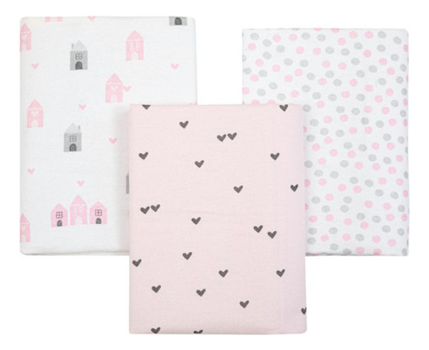 Kit 3 Und Manta Macia Cueiro Bebe Enxoval Feminino Algodao 0