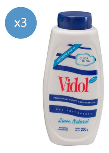 Pack Polvo Fécula Talquera Vidol 200 Gr 0
