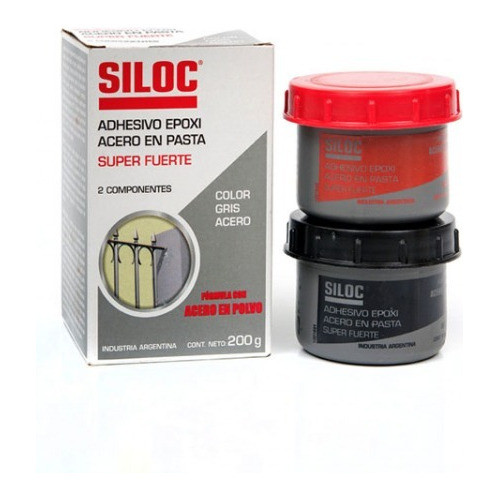 Acero En Pasta Siloc Epoxi Gris 2 Envases 200grs 0