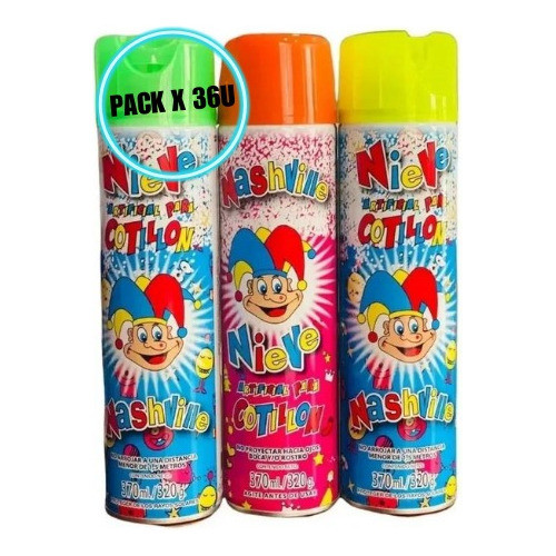 Espuma Nieve Artificial Carnaval Cotillon Pack X 36 Unidades 0