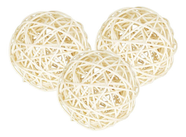 3 X Vime Rattan Pendurado Bolas Esferas Decorativas 8cm 0