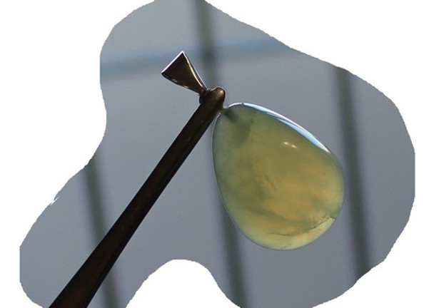 Jade Verde De China Calidad Gema - Dije Con Engarce De Plata 0