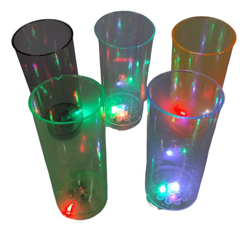 Vasos Trago Largo Led Cotillon Luminosos Combo Brindis X25 0