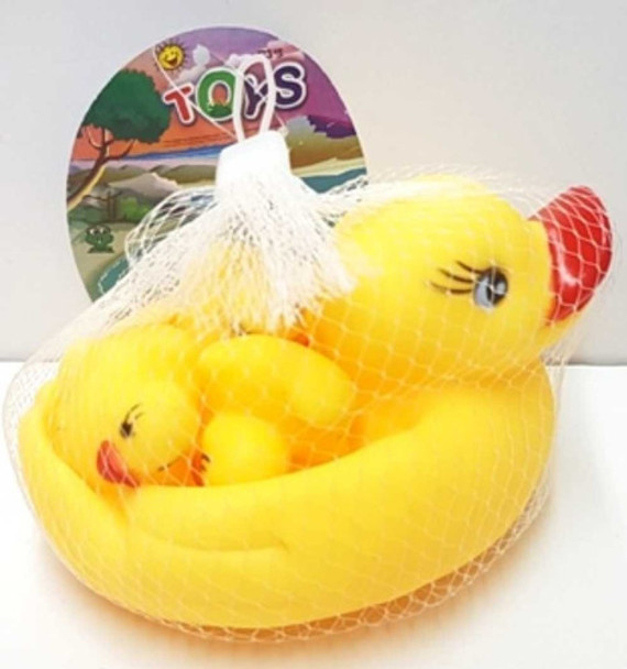 Mama Pata + 3 Patitos Chifle Pato Para Baño Niños Bebe $em 0