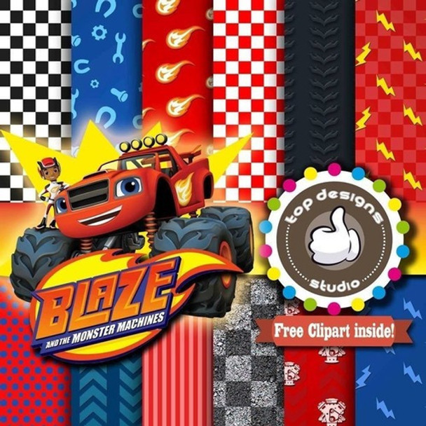 Kit Imprimible   Blaze -  12 Fondos   12 0