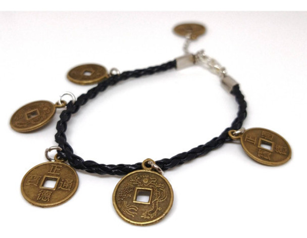 Pulsera Artesanal Monedas Feng Shui Regulable Ajustable Mo 0 Pulsera Artesanal Monedas Feng Shui Regulable Ajustable Mo 0