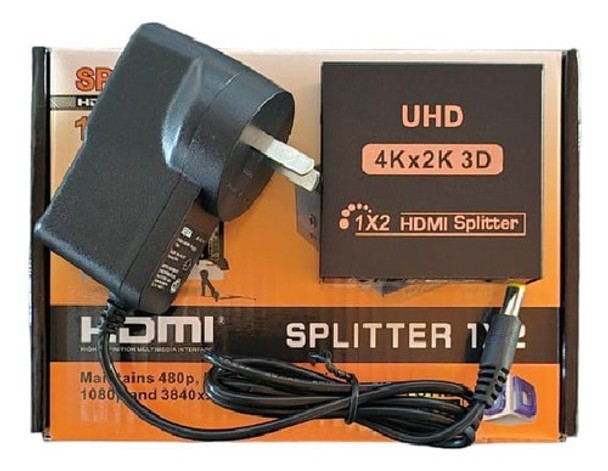 Splitter Hdmi 1x2 4k Duplica Pantalla Pc Caseros 0